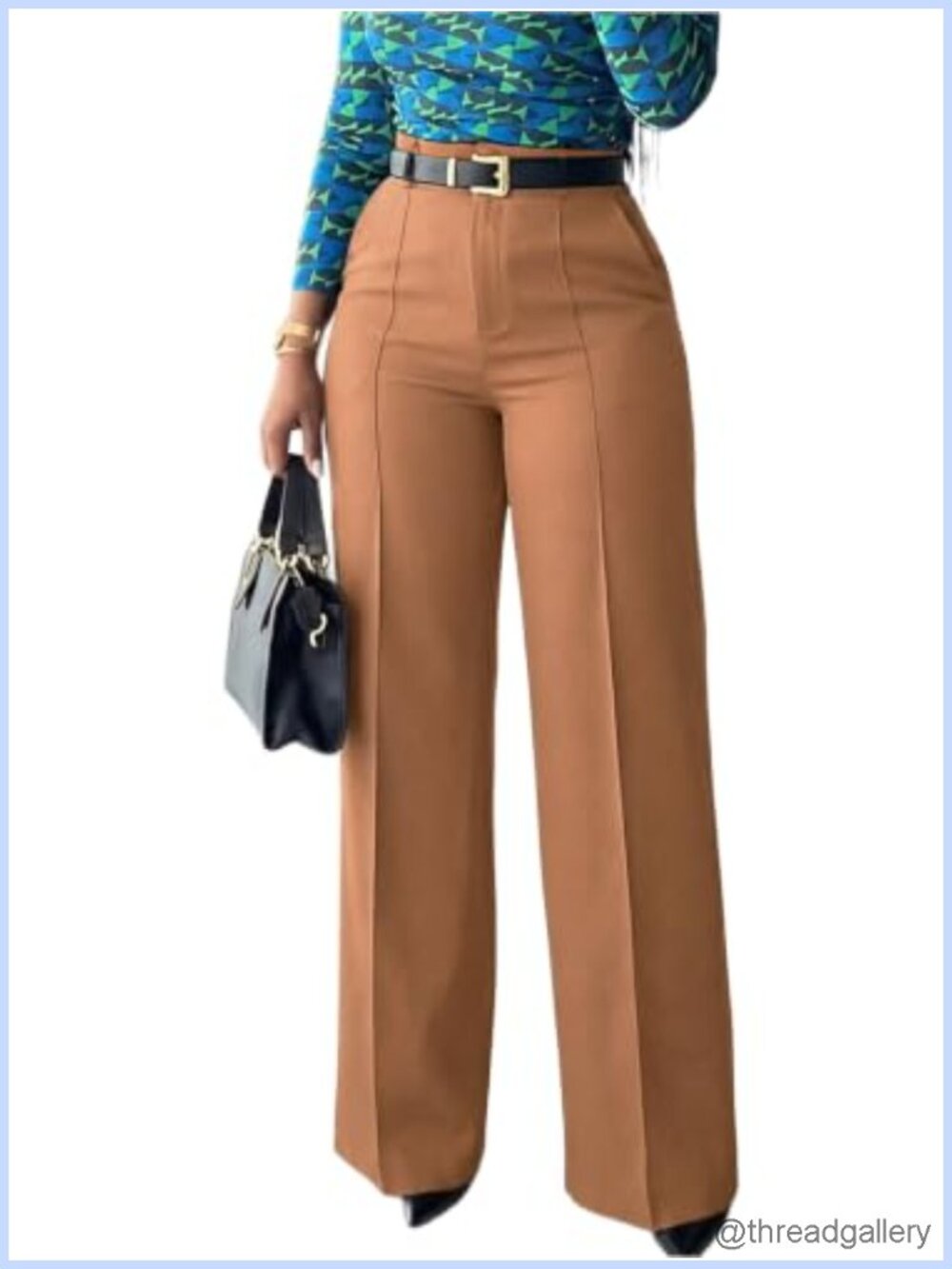 Wide Leg High Waisted Dress Pants Trousers with Pockets
